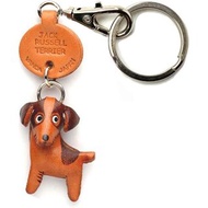 傑克羅素梗犬 狗 真皮鑰匙圈 牽繩吊飾 手作 日本製造 VANCA