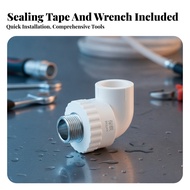 Elbow Fitting White Plastic Male Threaded Elbow Fitting Plumbing Hardware Ribbed Collar