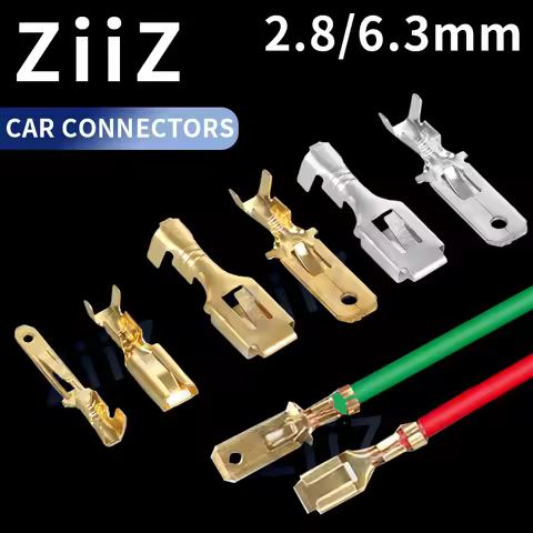 50 200 Pcs 2.8/6.3 mm Automotive Crimp Terminal Male Spade Connector Brass Pins ZiiZ Auto Splice Wir