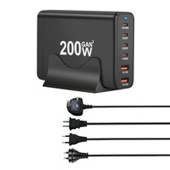 200W GaN Fast Charger Desktop Charger with 6 Output Ports
