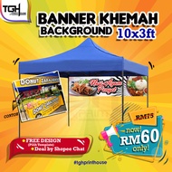 BANNER KHEMAH BAZAR 10X3FT background khemah atau list menu