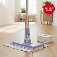Mini Mop with Push-Pull Handle for Hands-Free Use - Automatic Cloth Swap Mop