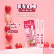Purbasari Wonder Moist Lip Balm Strawberry Crush (2 Pcs) Soft, Healthy, and Fresh Lips All Day Long 
