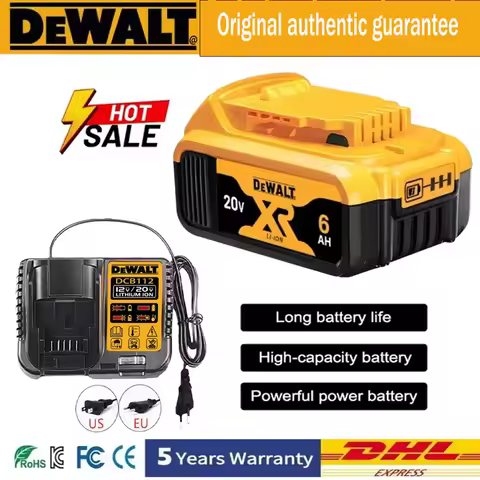 NEW High Rate Genuine Dewalt 20V Battery, 2AH 5AH 6AH Rechargeable Lithium Ion Battery，Dewalt DCB200