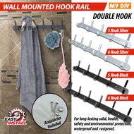 DIY Online4u - 5 OR 6 DOUBLE COAT HOOK HANGER HOOK COAT HOOK RACK WALL MOUNTED TOWEL HOOK RAIL / WAL