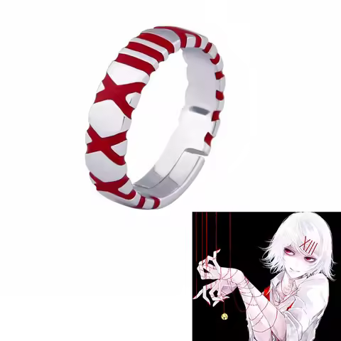 Anime Cos Tokyo Ghoul JUZO SUZUYA REI Boy Adjustable Finger Ring For Women Men Cosplay Jewelry Acces