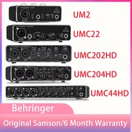 【Ship From the Philippines】Sanchi Authentic Behringer UM2 / UMC22 / UMC202HD / UMC204HD / UMC404HD Audiophile USB Audio Interface Professional Recording Singing Live Sound Card with Midas Mic Preamplifier With 48V Phantom Power Professional Sound Card
