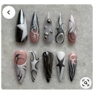 DESIGNED NAIL SET T642G (REAL PHOTOS OF THE SHOP/ WITH EXPRESS DELIVERY)