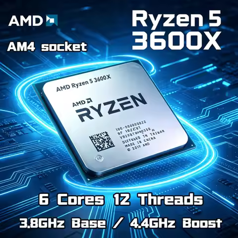 AMD R5 3600X 6 Core 12 Thread 3.8GHz 4.4GHz 7NM 95W L3 32M AM4 Processor Ryzen 5 3600X Tray No Coole