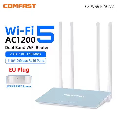 Comfast 2.4G/5.8G WIFI6 1200Mbps WiFi Router 4*5dBi Antennas 867Mbps 5GHz/300Mbps 2.4GHz Ideal for 4