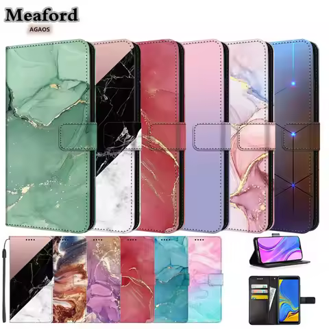 Leather Case For Moto G82 G52 G22 5G Marble Magnetic Wallet Flip Book Case For Motorola Moto G31 G41