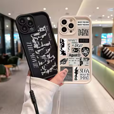 Suga D-DAY Phone Case for IPhone 15 14 13 12 11 Pro Max Mini XR XS X 7 8 Plus Soft TPU Back Cover Wi