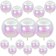 Belon Kerajang Bulat Berwarna-warni 4D, Belon Bola Jelas 4D 10" 15" 22" untuk Hadiah Pesta Hari Lahi