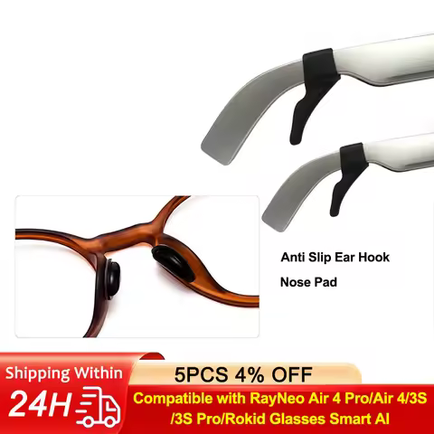Silicone Anti Slip Ear Hook/Nose Pad AR Glasses Accessories,Compatible with RayNeo Air 4 Pro/4/3S/3S