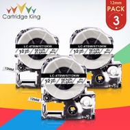 Compatible Epson ST12KW Black on Clear Label Tape LK-4TBN 12mm for Epson LabelWorks LW-300 LW-400 LW