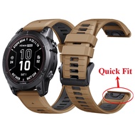 22mm 26mm Double Color Silicone Band Sports Replace Bracelet Quick Fit Strap For Garmin Fenix 7 7X 6 6X Pro 5 5X Plus 3 3HR 2 Approach S70 S60 S62