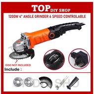 6 Speed 1200W 4" Angle Grinder Speed Control Mesin Polish Kereta Car Polishing Machine Electric Grin