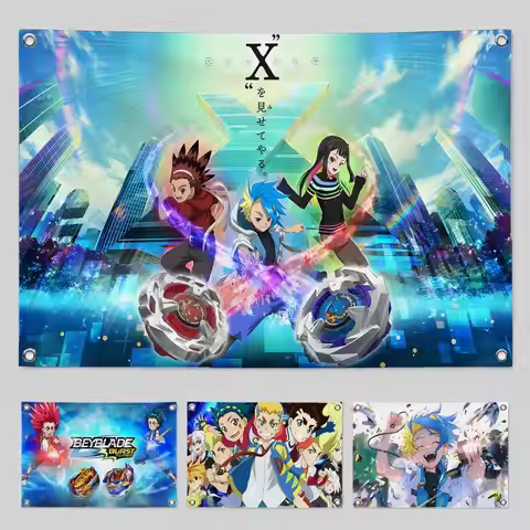 B-Beyblade Burst Flags Flags Minimalist Fabric Flag Fade-Resistant Outdoor Garden Banner Hanging Sig