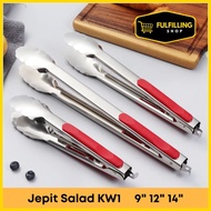 KW1 Stainless Steel Food Tongs Rust-Resistant Salad Cake Tongs KW1 SALAD TONGS