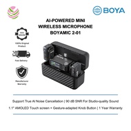 BOYA AI-Powered Mini Wireless microphone( 2TX+1RX+1CC+2 Lavalier Mic) BOYAMIC 2-01