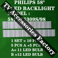 58PFT5309S/98 PHILIPS 58" TV LED BACKLIGHT (LAMP TV) PHILIPS 58 INCH LED TV BACKLIGHT 58PFT5309S 58PFT5309