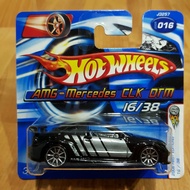 HOTWHEELS AMG-MERCEDES CLK DTM RARE BLACK 10-SPOKE WHEELS SHORT CARD
