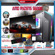 คอมพิวเตอร์ล่นเกมส์ครบชุด RYZEN5 5600G l MONITOR 24" [SKU0036] RAM 16G l Radeon Graphics l SSD 256G l PSU 600W