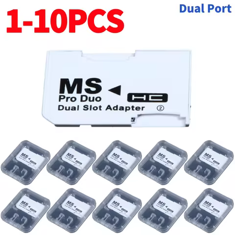 Memory Stick Pro Duo Card Reader for PSP Card Dual 2 Slot Adapter For SD TF to Memory Stick MS Pro D