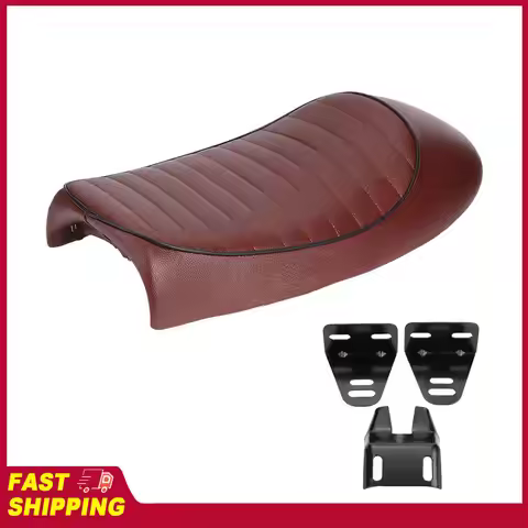Motorcycle PU Leather Vintage Cafe Racer Refit Seat Flat Saddle Cushion For CG125 GN CG CB400SS