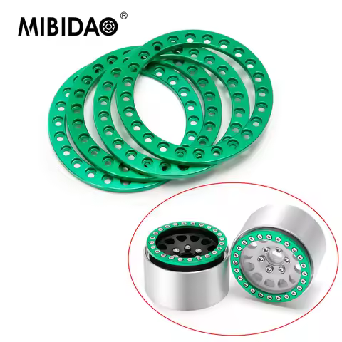 MIBIDAO 4pcs Metal Alloy 1.9 inch Beadlock Wheel Rims Replacement Ring for Axial SCX10 1/10 RC Crawl