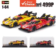 Bburago 1:64 Ferrari 499P Diecast Car Model with Acrylic Box Display Case Boys Toy for Kids Adults C