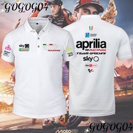 Aprilia Racing Team Polo Baju Tee MotoGP Motorcycle Printed Cotton Polo T-shirt 06