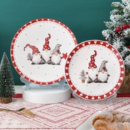 Nordic Style Nordic Christmas Dwarf Creative Plate Christmas Ceramic Party Plate Dessert Plate