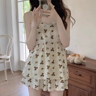 WINK GIRLS/Pajamas Set With Cups |Pajamas Vest Pajamas Cup With Chest Pad Korean Style Home