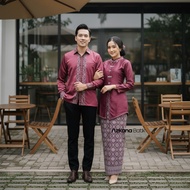 AZKANA BATIK - Couple Kebaya Oneset Kurung Melayu Modern Couple Clothes for Engagement Invitations, 