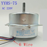 YYHS-75 80มม. 220V 50Hz ใน75W ออก23W 1300RPM พัดลมอุ่นเย็นมอเตอร์น้ำเย็นเครื่องปรับอากาศ6สาย3ตำแหน่ง