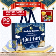 (25 PCS CUSTOM) TAS LEBARAN IDUL FITRI JUMBO GRATIS NAMA TAS HAMPERS LEBARAN JUMBO UKURAN T 30 P 40 