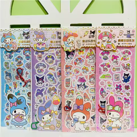 12/24/Pcs Sanrio Guka Sticker Set Kawaii Melody Kuromi Student Diy Handbook Decoration Sticker Stude