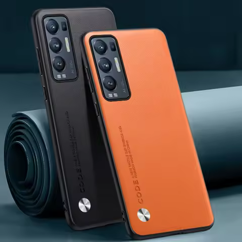 Luxury PU Leather Case For OPPO Reno 5 Pro Plus Reno5 Pro+ Back Cover Matte Silicone Protection Phon