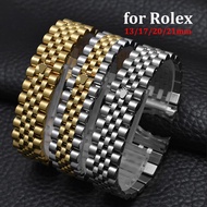 13mm 17mm 20mm 21mm Stainless Steel Watch Strap for Rolex Band Solid Curved End Metal Bracelet for Jubilee Luxury Women Men Business Wristband