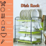 Stainless Steel Kitchen Dish Rack Sink Rack Rak Pinggan Rak Dapur Kitchen Dish Drainer Kitchen Dish 