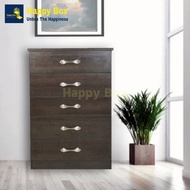 Fully laminate 5 tier tall chest drawer storage cabinet/chest drawer 5 tier/ laci baju/ laci 5 tingkat/ laci drawer ikea