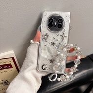 OPPO Find N5 Star Transparent Phone Case, Light Luxury OPPO Find N3 N2 Flip Fashion Bracelet Case