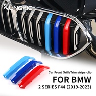 For BMW 2-Series F44 2019-2024 ABS Car Front Grille Stripes Covers Grid Strips Clips Trim Cover Car 
