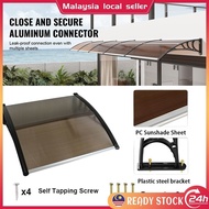 Window Door Awning Canopy 3 Sizes UPF 50+ Polycarbonate Entry Window Awning Front Door Overhang Awni