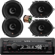 Single DIN Bluetooth USB/AUX/SD FM Radio MP3 Player Digital Media Black Car Receiver with 6.5" 2-Way