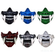 UKI Airsoft Plastic Mask Japanese Samurai Oni Prajna Half Face Mask for Halloween