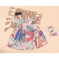 3/7 chiffon maxi dress with exchange supported