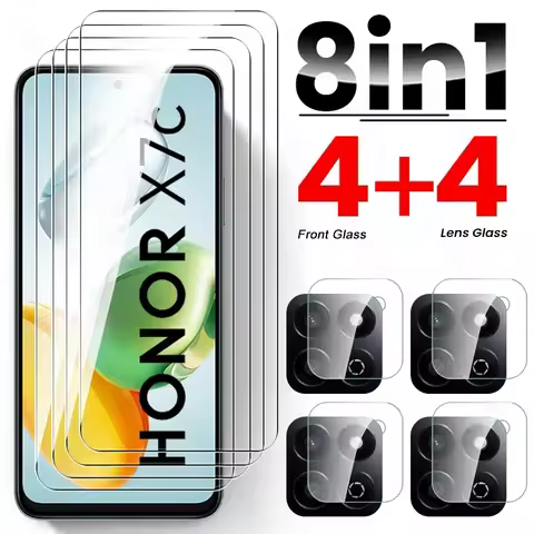 8 In 1 Protective Glass for Honor X7c 4G Tempered Glass on Honar Honer X7c X 7c X7 c Camera Screen P