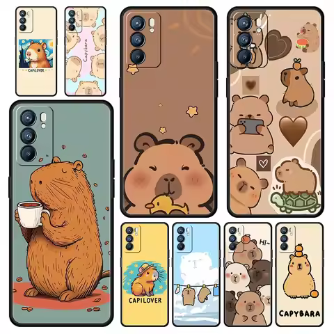 Anime Capybara Porpoise Phone Case For Oppo Reno13 Reno12 Reno11 F Reno10 Pro A54 5G Find X5 A53 A52